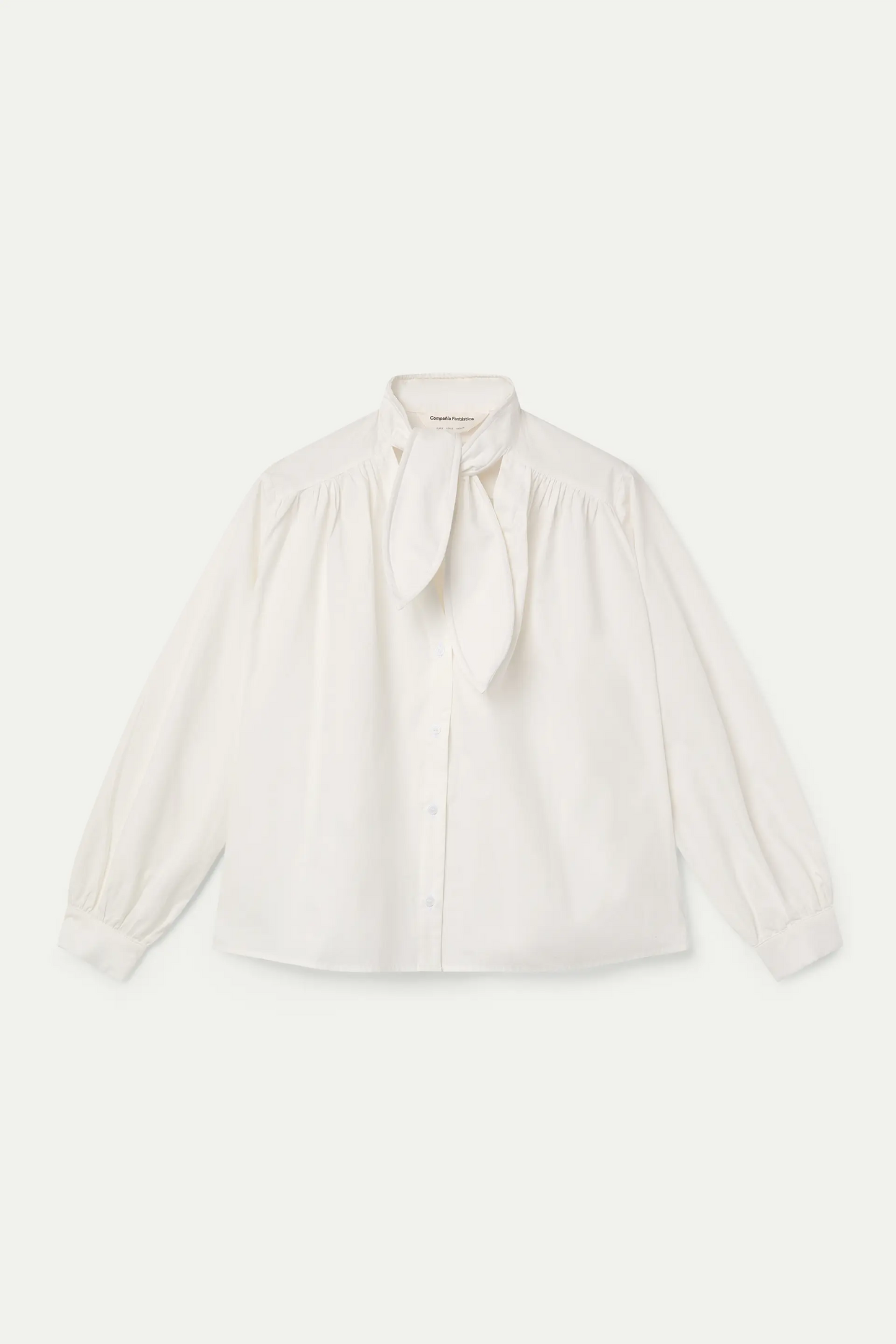 Structured bow shirt 100% white cotton