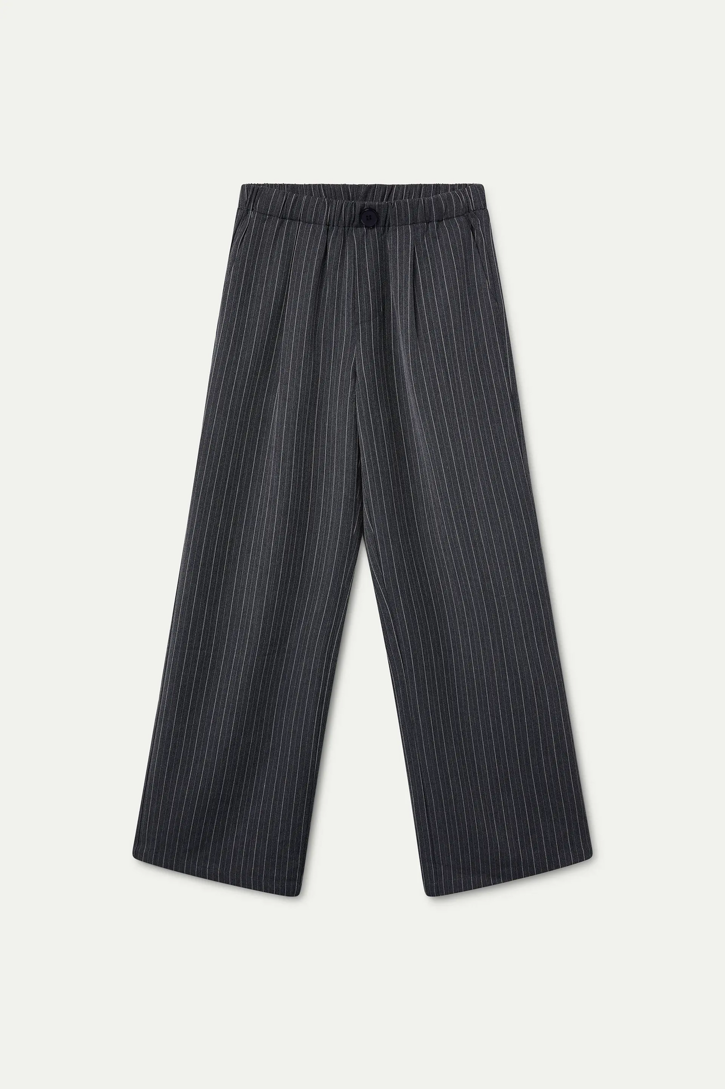 Pantalón con estampado de rayas finas grises
