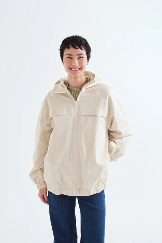 Chaqueta 100% algodón blanco crudo "CF"