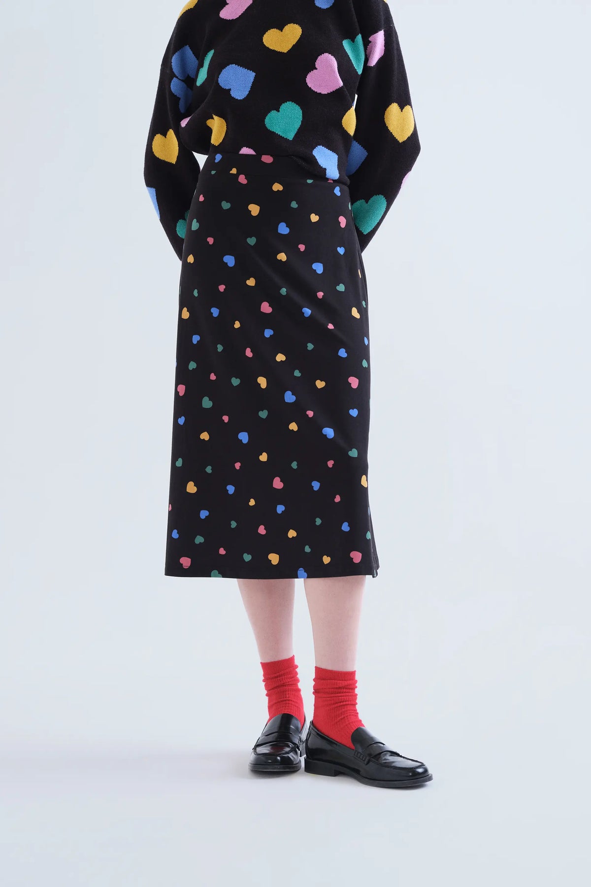 Midi skirt with Candy print