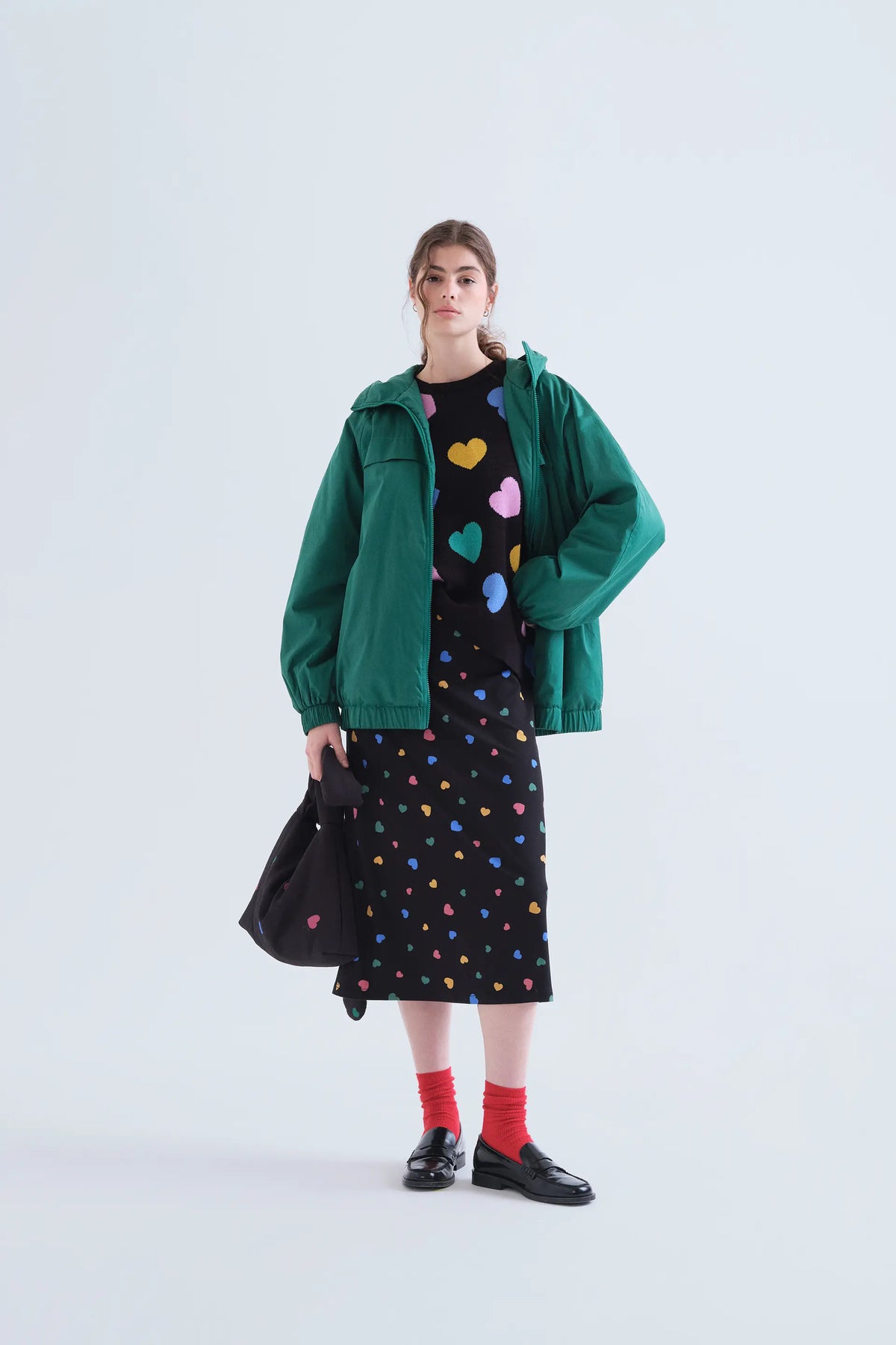 Midi skirt with Candy print