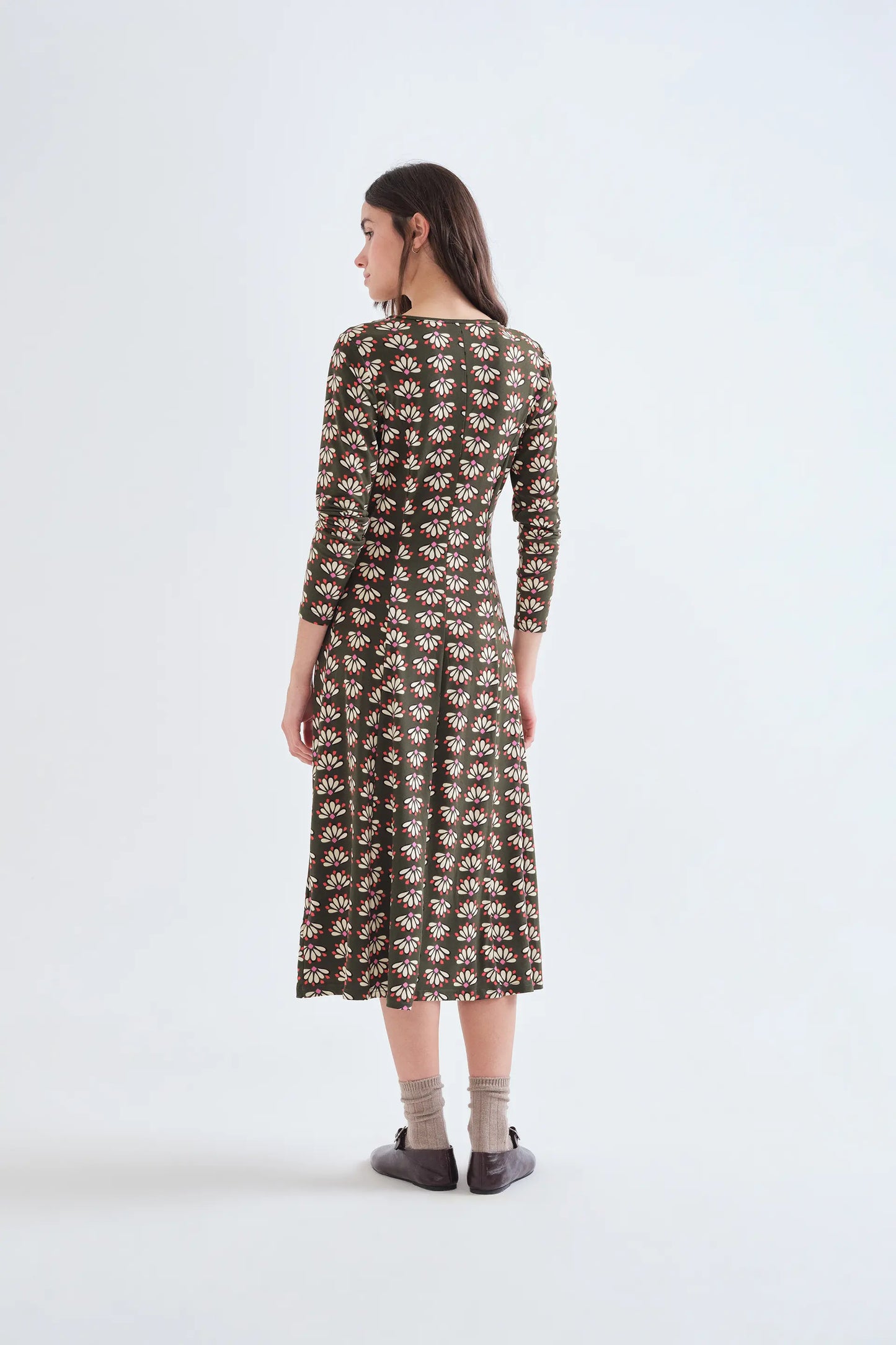 Vestido midi con estampado Geometry