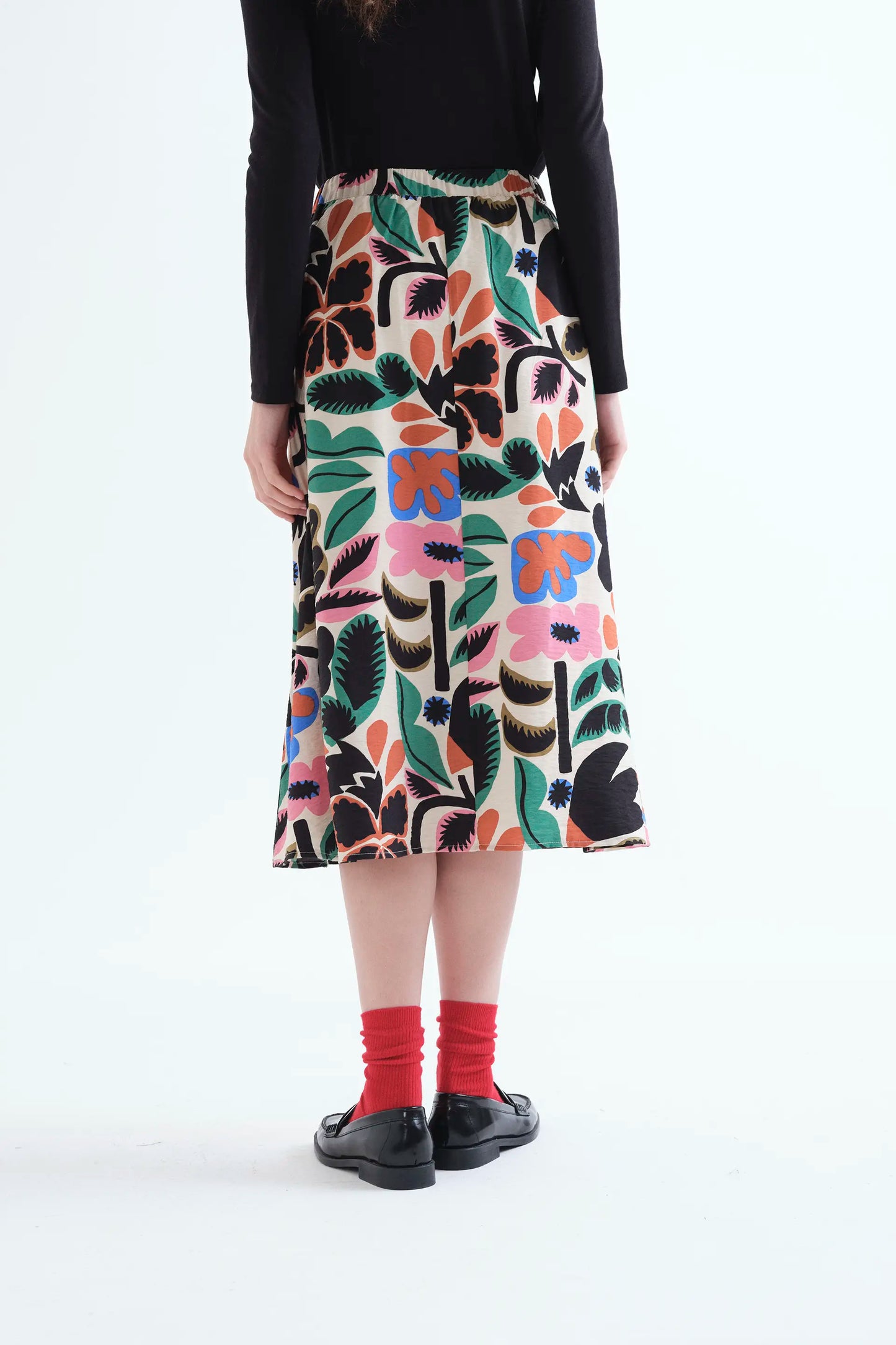 Falda midi con estampado Neo Garden