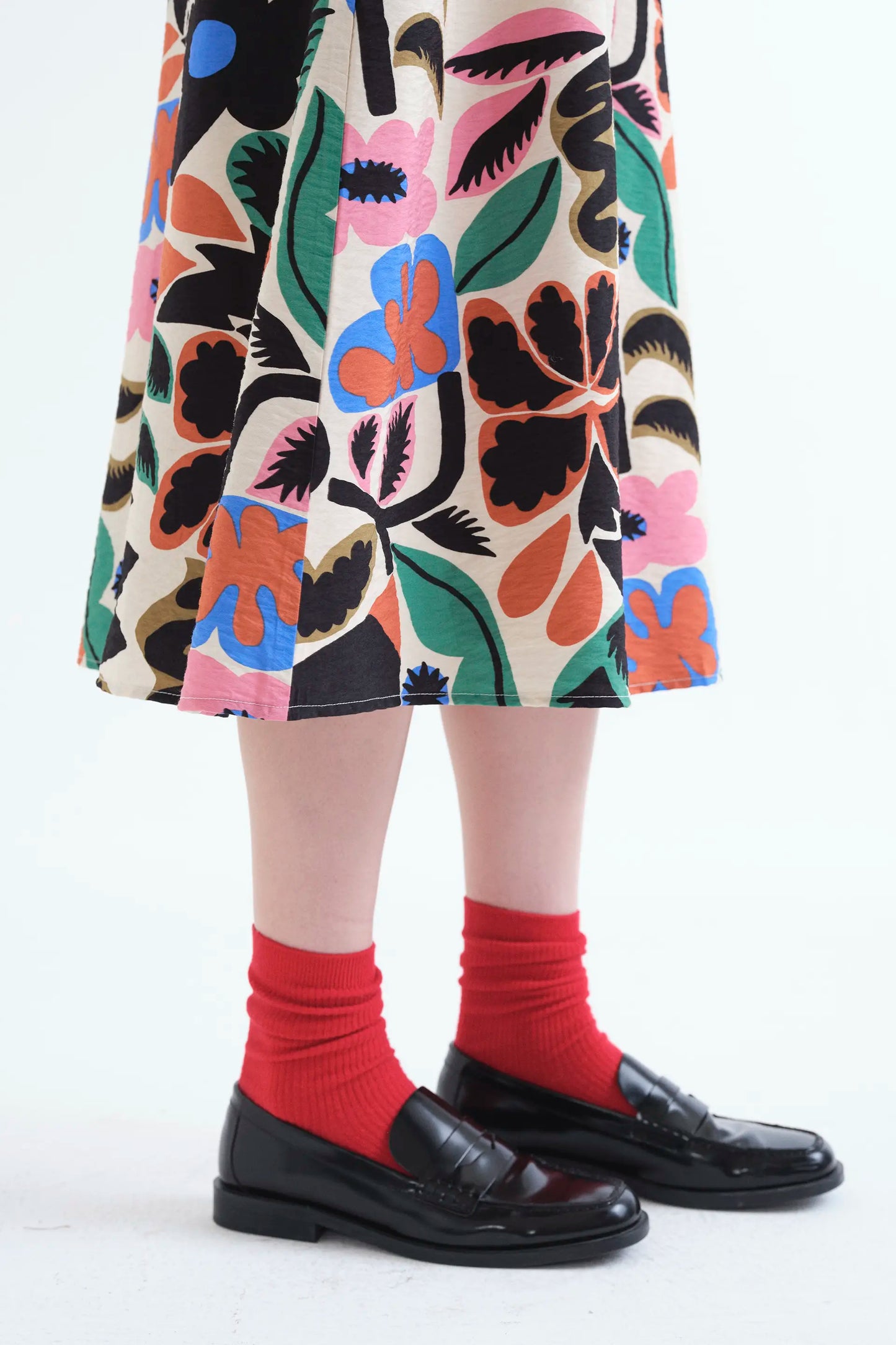 Falda midi con estampado Neo Garden