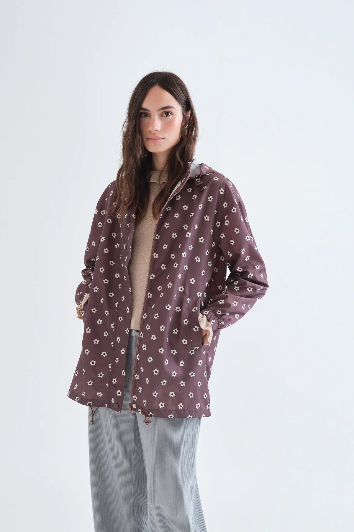 Santini printed hooded jacket