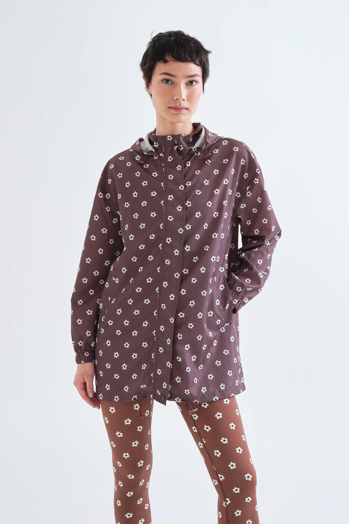 Santini printed hooded jacket