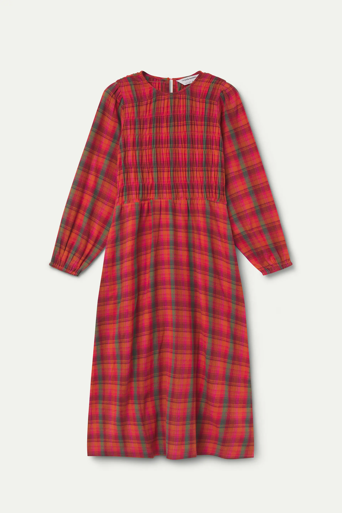 Vestido 100% algodón con estampado Pink Plaid
