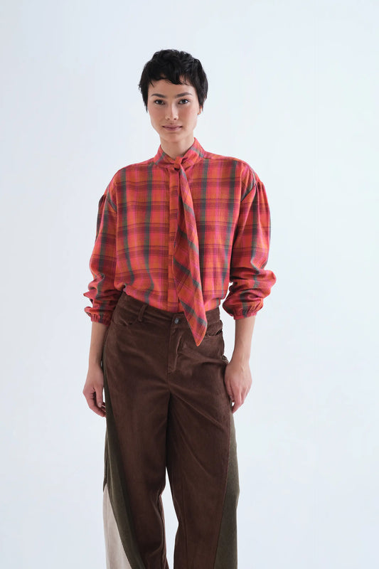 Camisa 100% algodón con estampado Pink Plaid