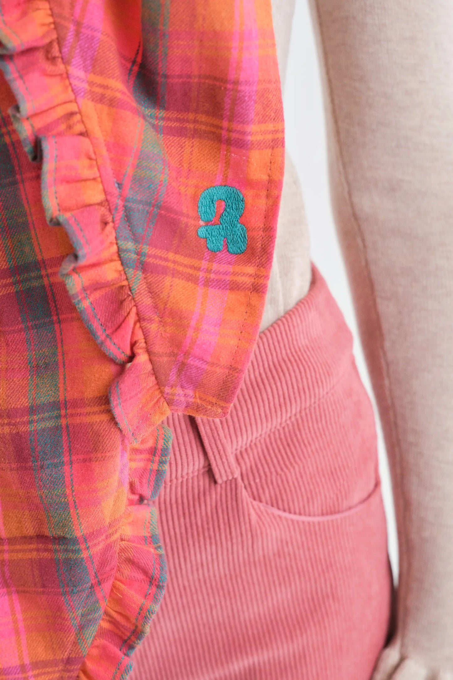 Pink Plaid Padded Bandana