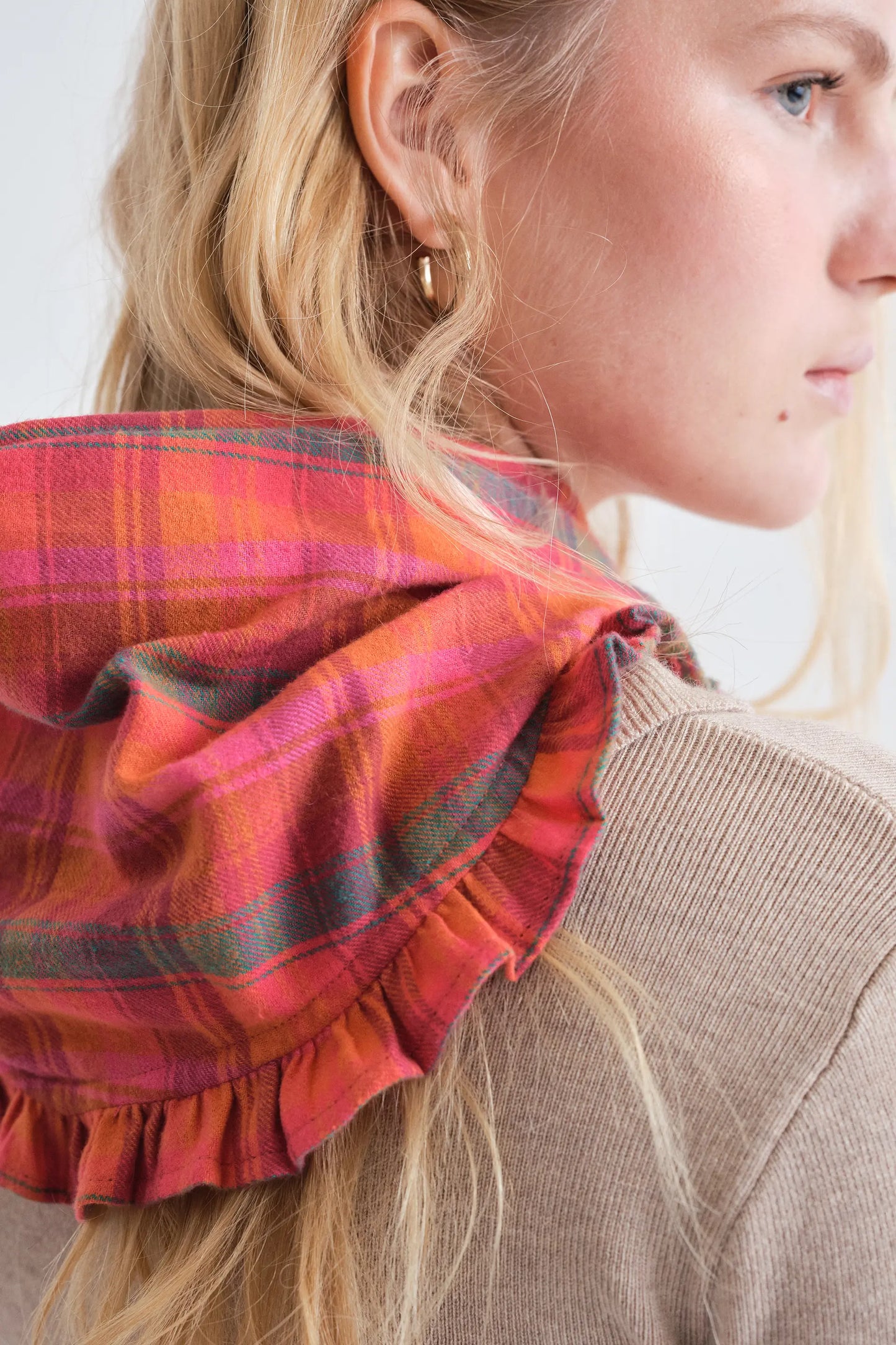 Pink Plaid Padded Bandana
