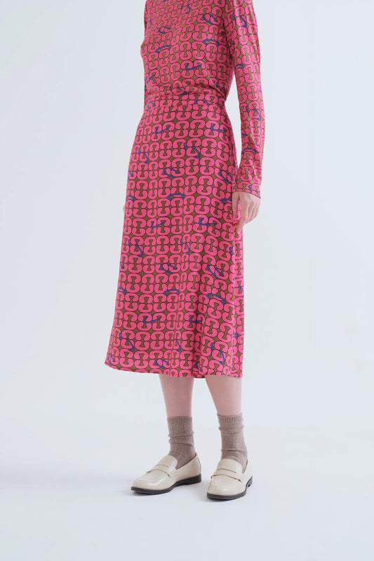 Catena print midi skirt