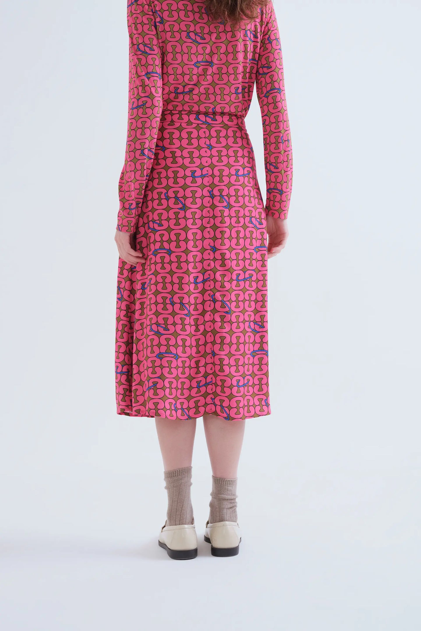 Catena print midi skirt