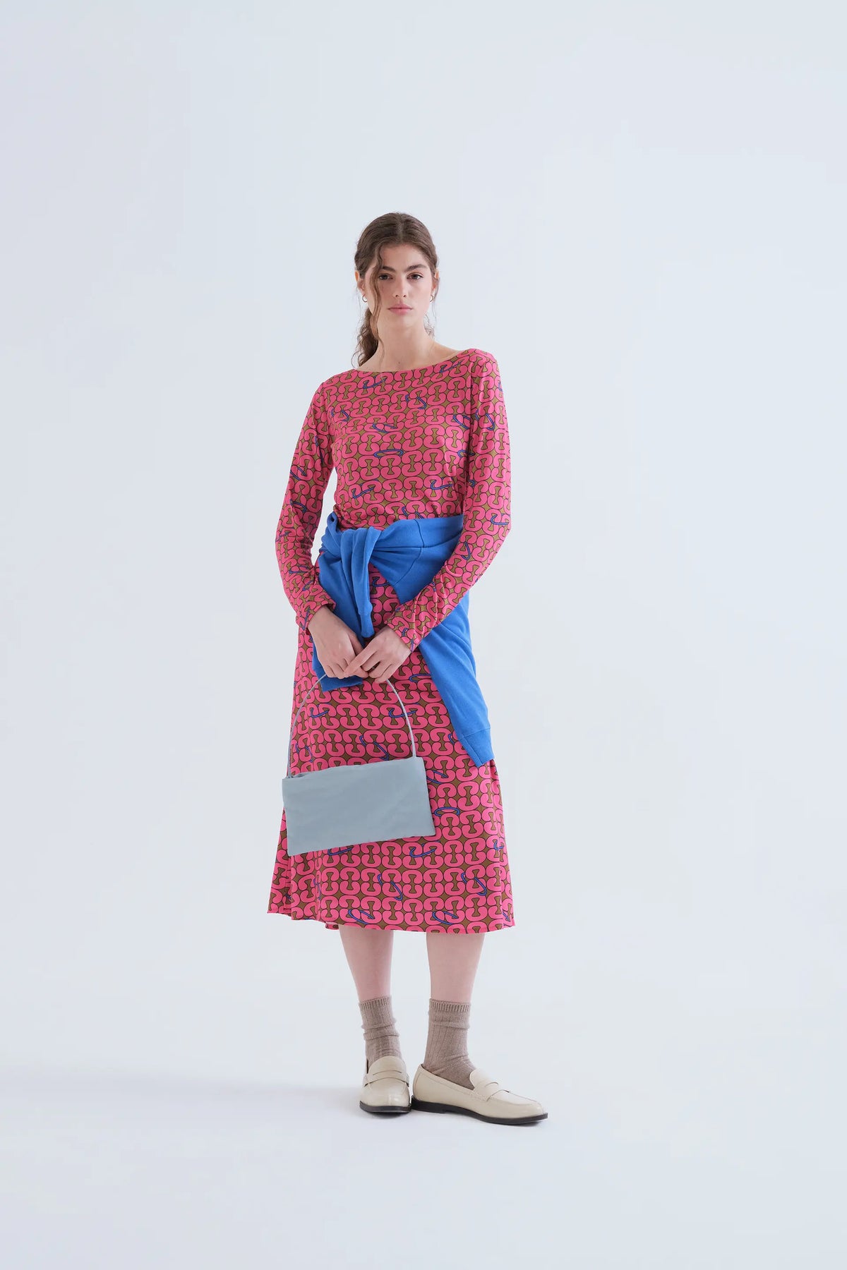 Catena print midi skirt