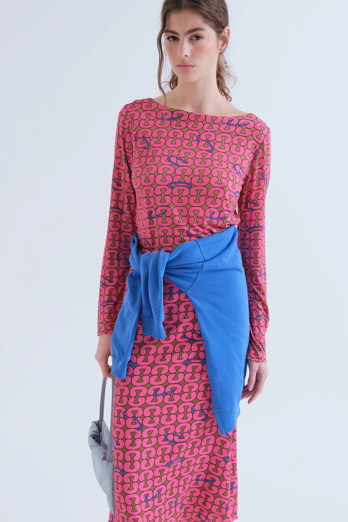 Catena print midi skirt