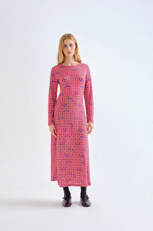 Catena print midi dress