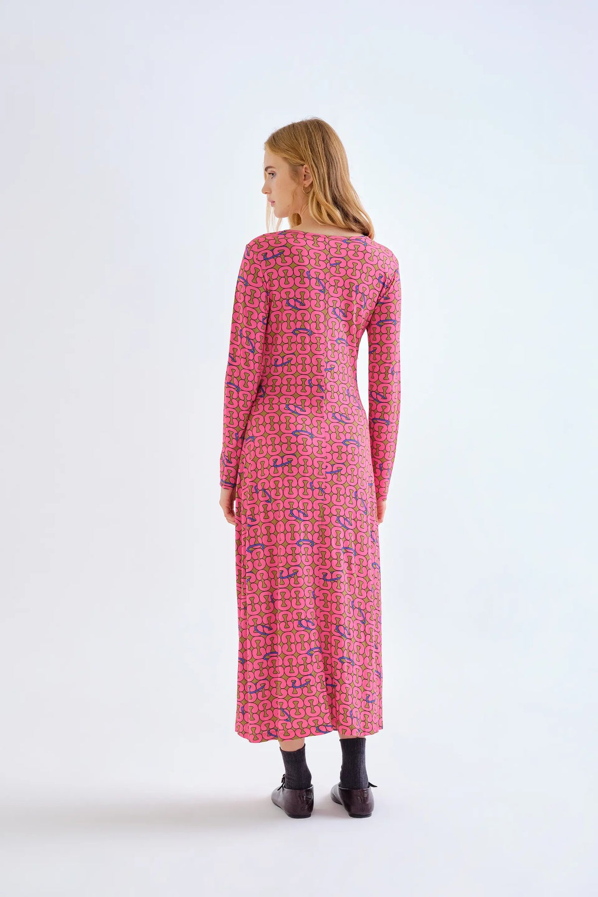 Catena print midi dress