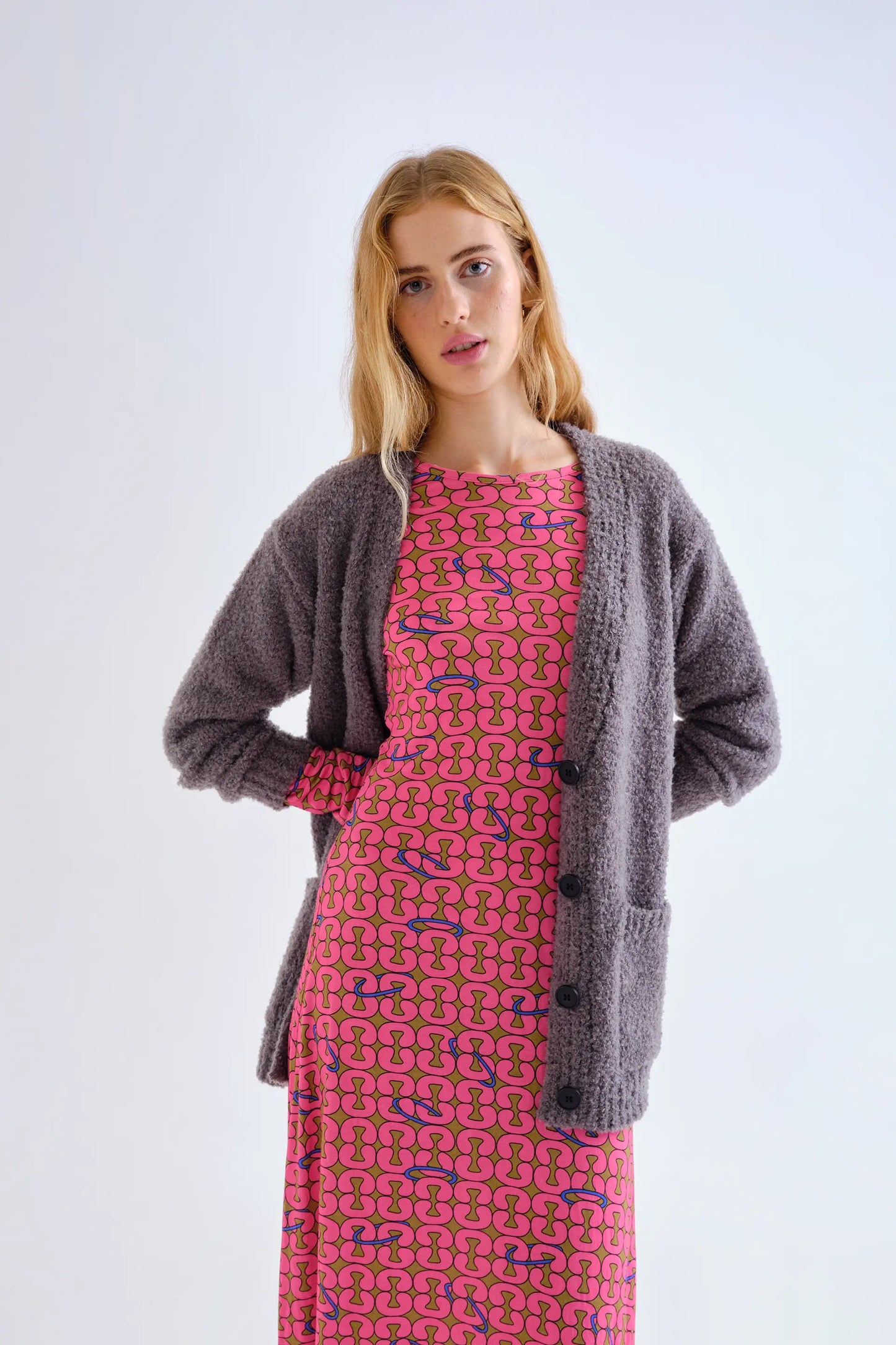 Catena print midi dress