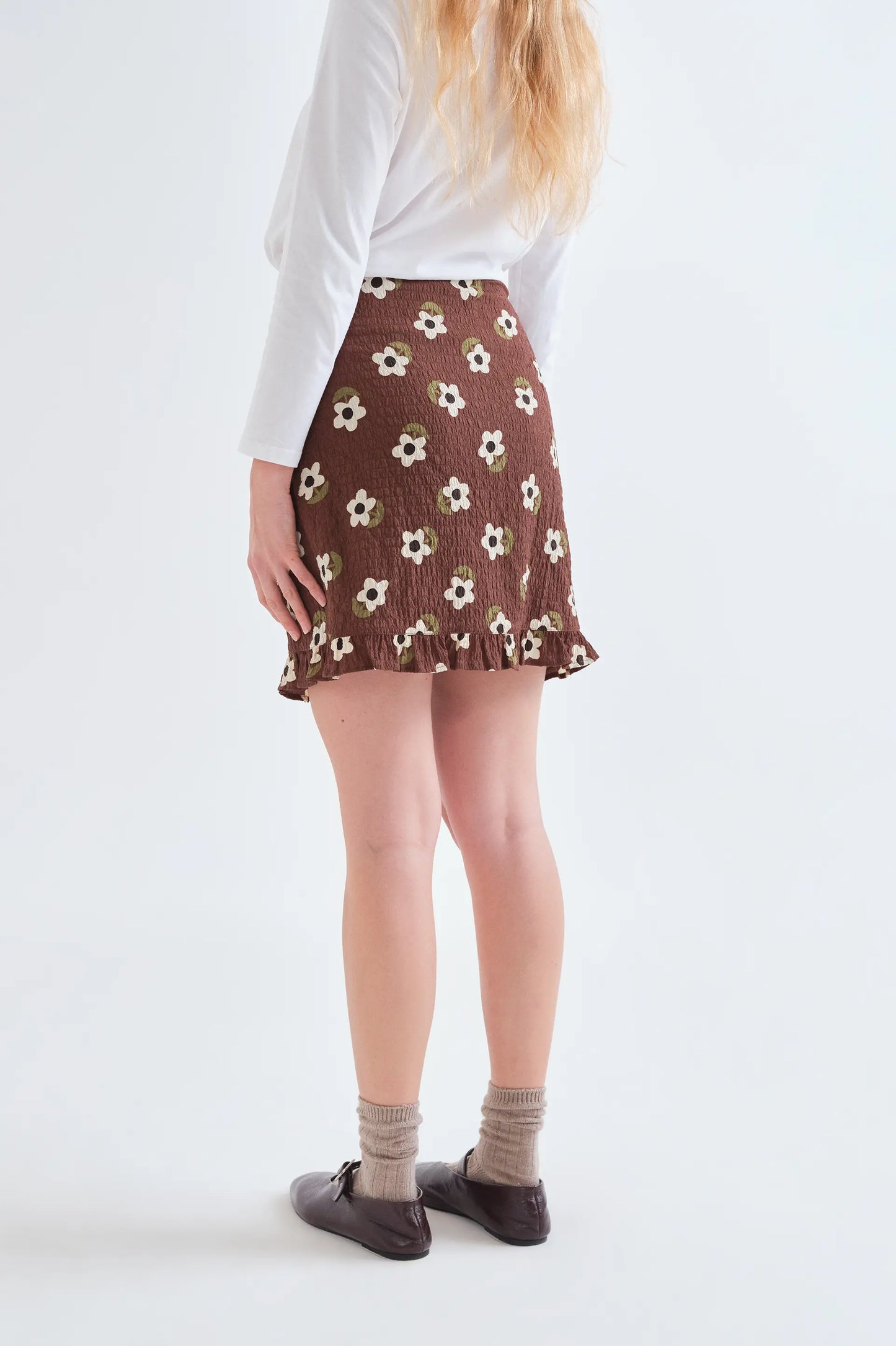 Falda corta con estampado Santini