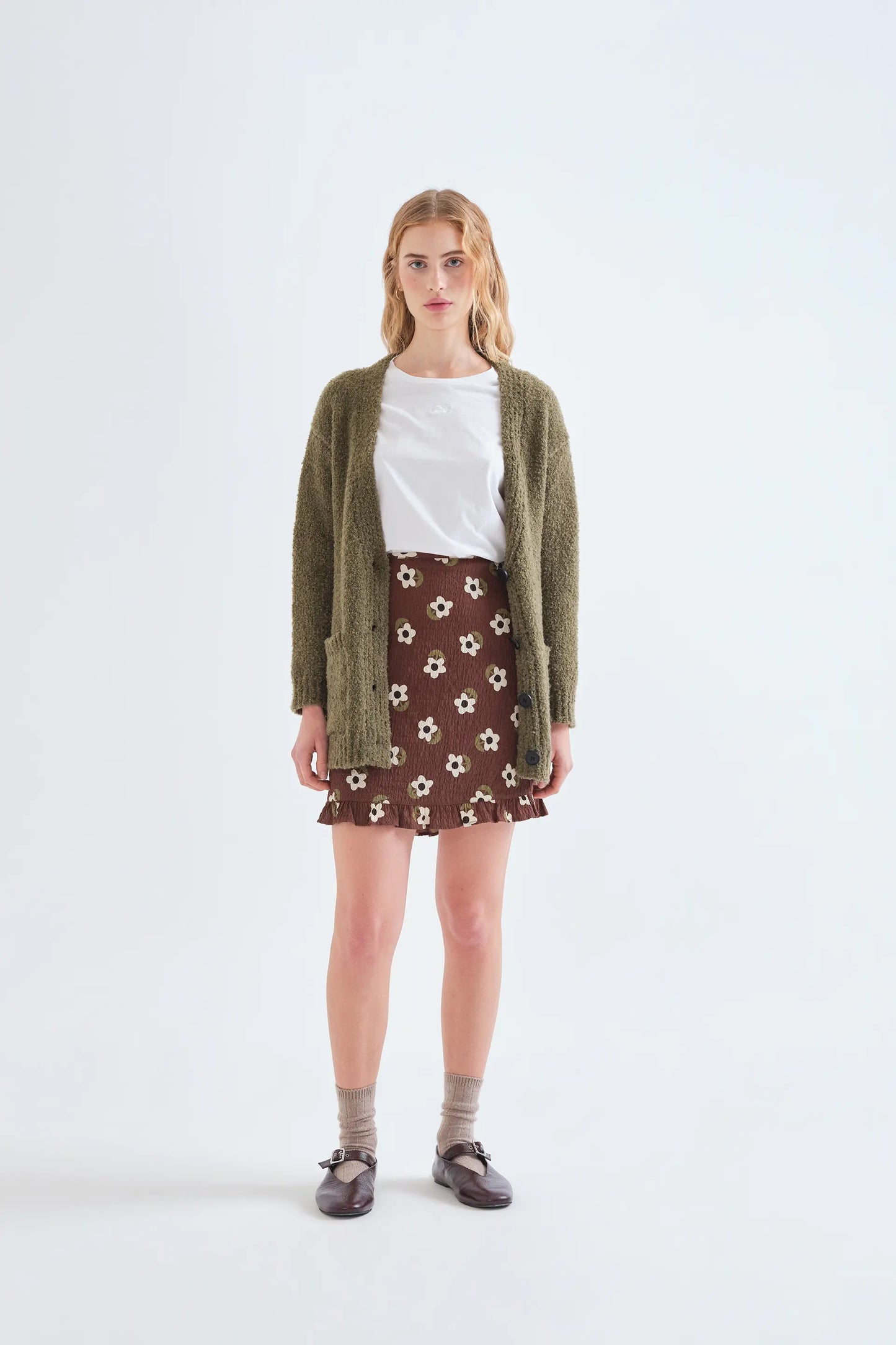 Falda corta con estampado Santini