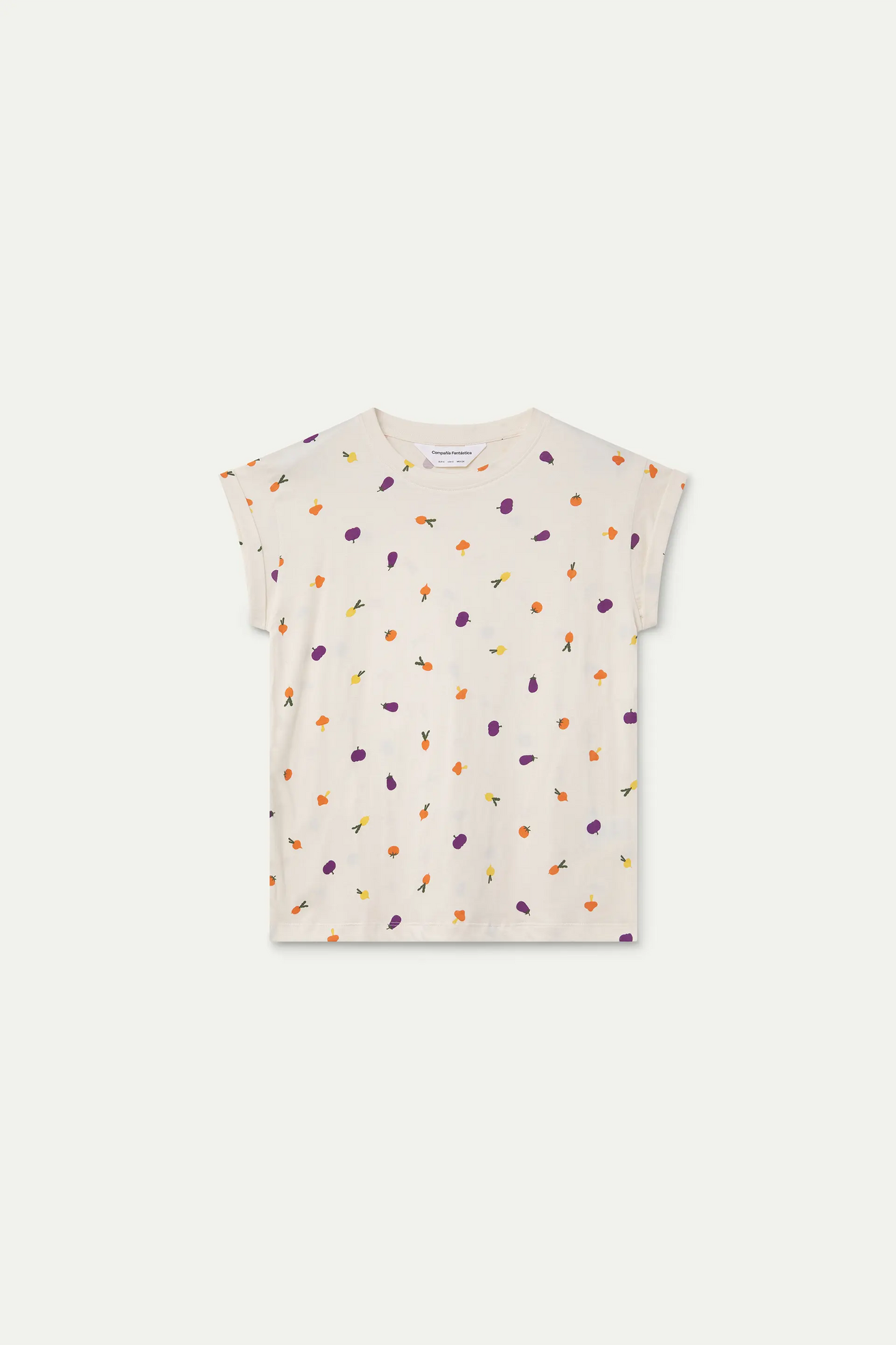 Camiseta 100% algodón con estampado verdura