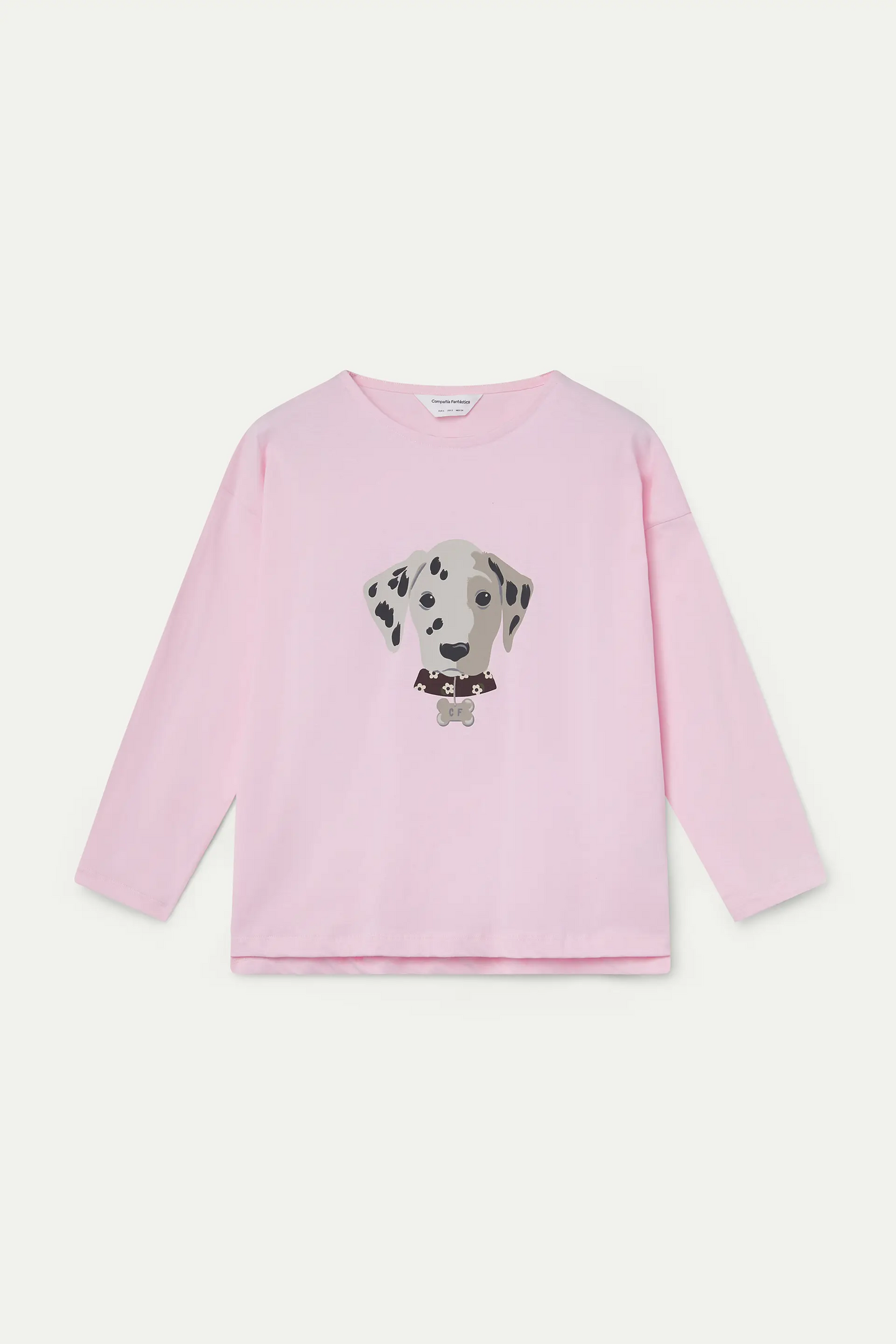 Camiseta 100% algodón rosa con estampado Dalmata