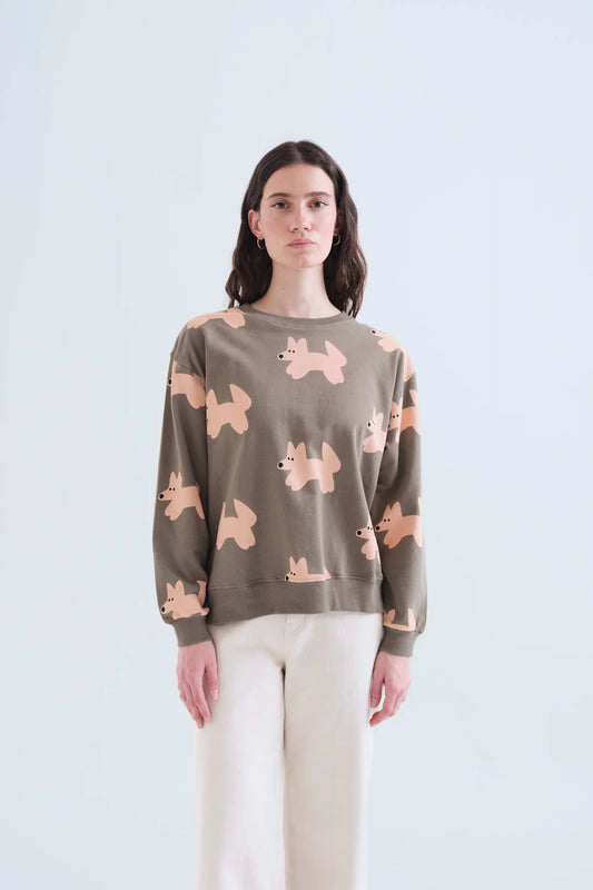 Sudadera 100% algodón con estampado Volpe