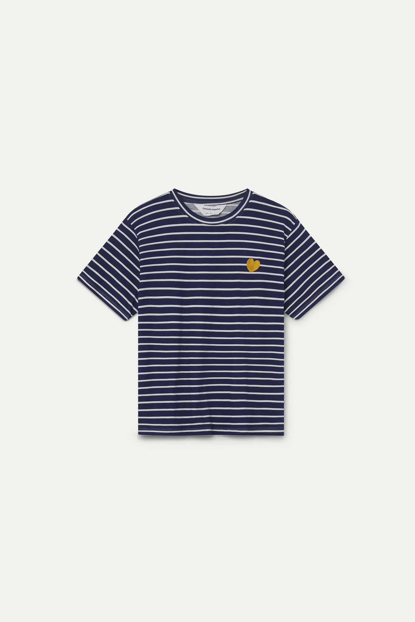 Camiseta 100% algodón con estampado de rayas azul marino