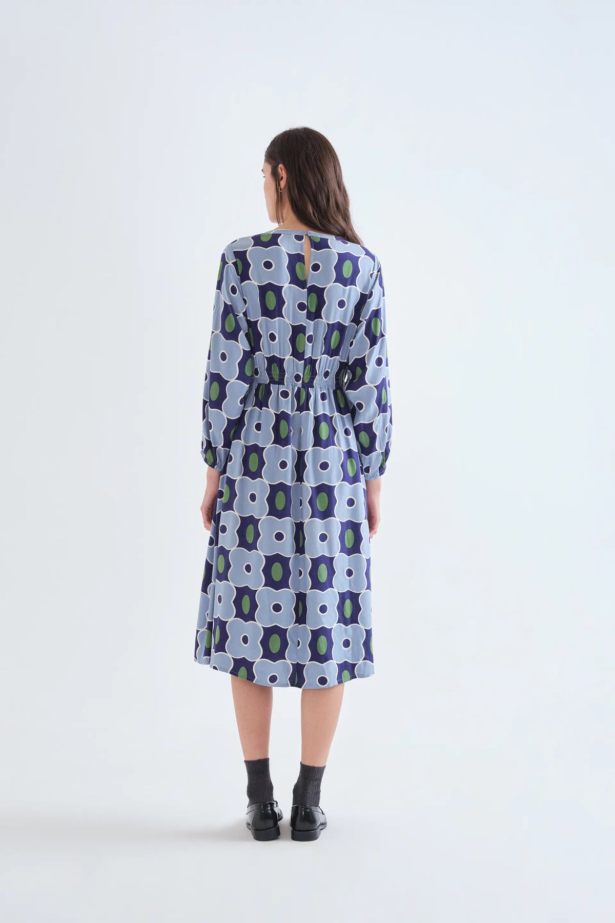 Inverness print midi dress