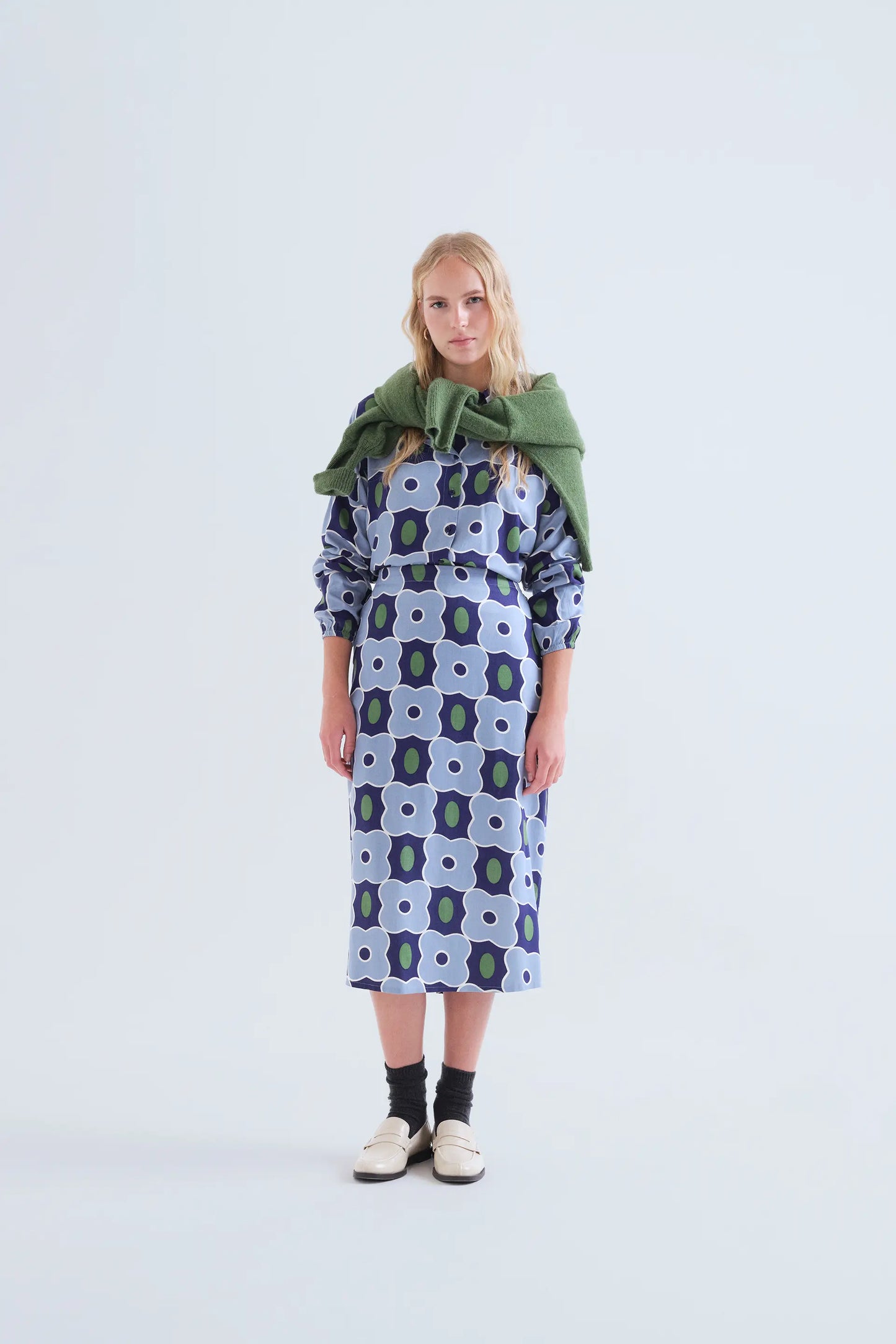Falda midi con estampado Inverness