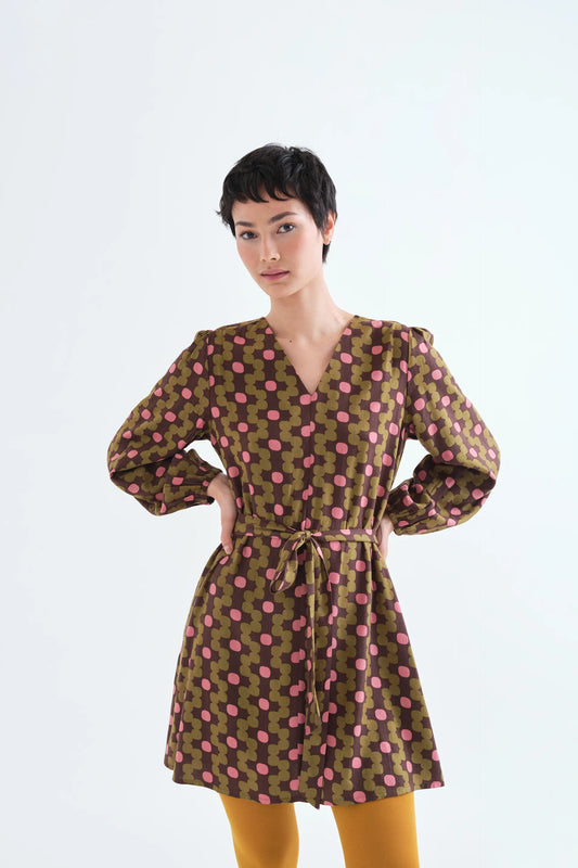 Short dress with Aberdeen print