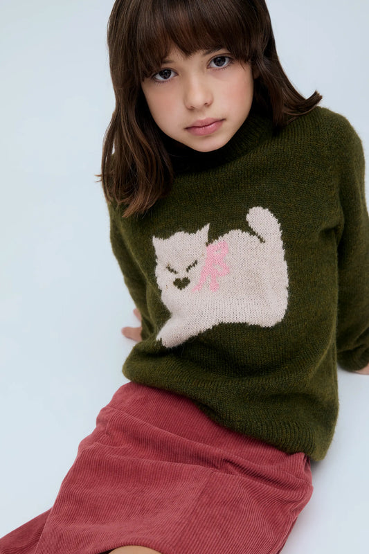 Jersey de niña con estampado Gato