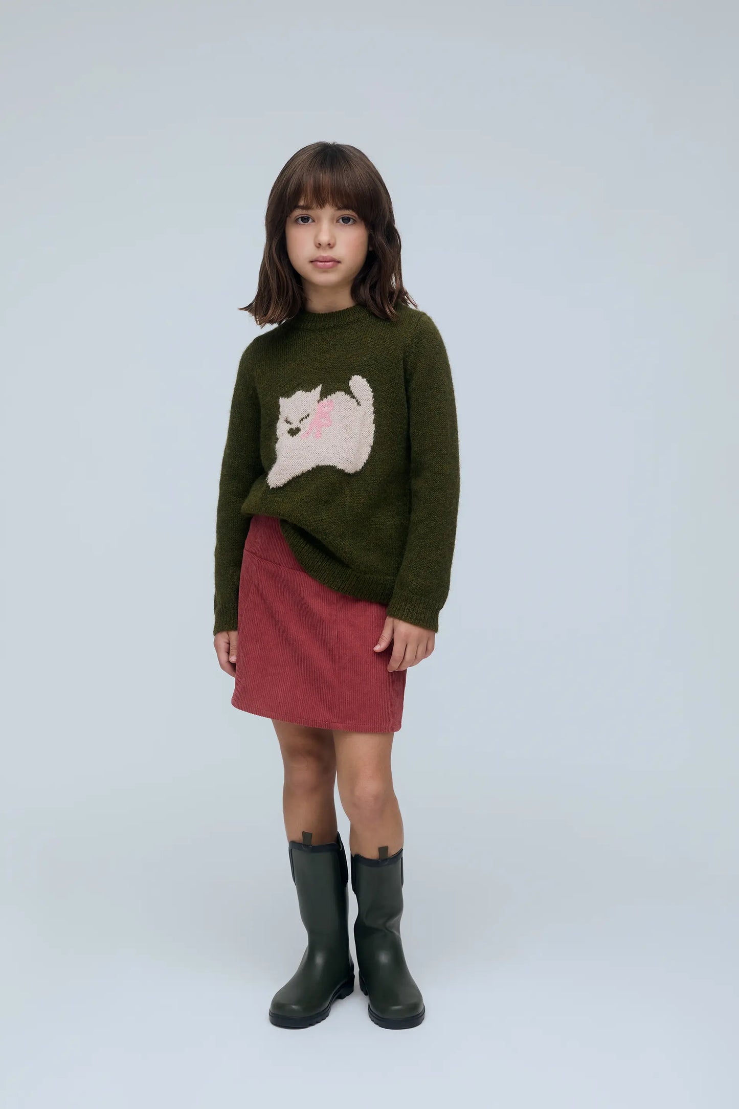 Jersey de niña con estampado Gato