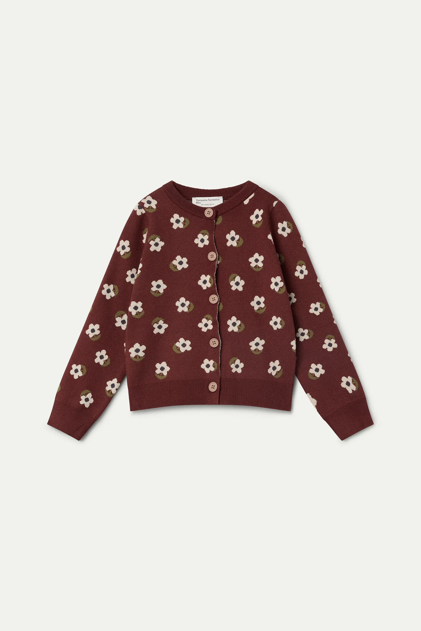 Cardigan in maglia da bambina con stampa Santini