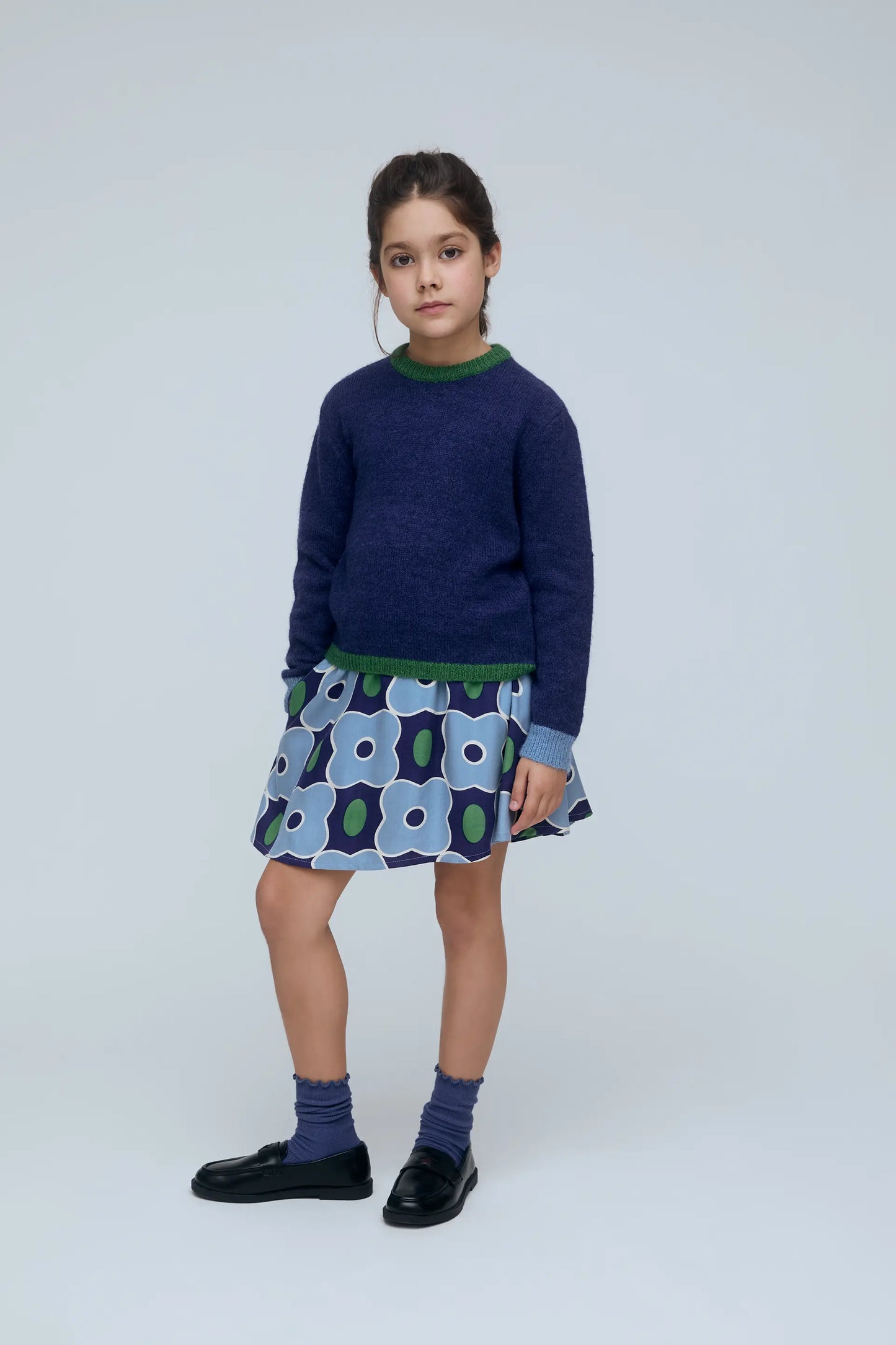 Jersey punto mezcla lana unisex azul marino