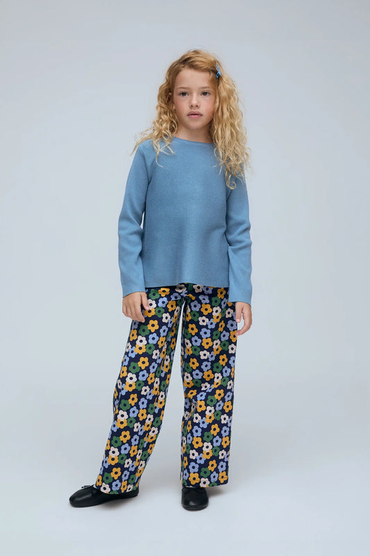 Jersey de niña mezcla algodón azul claro