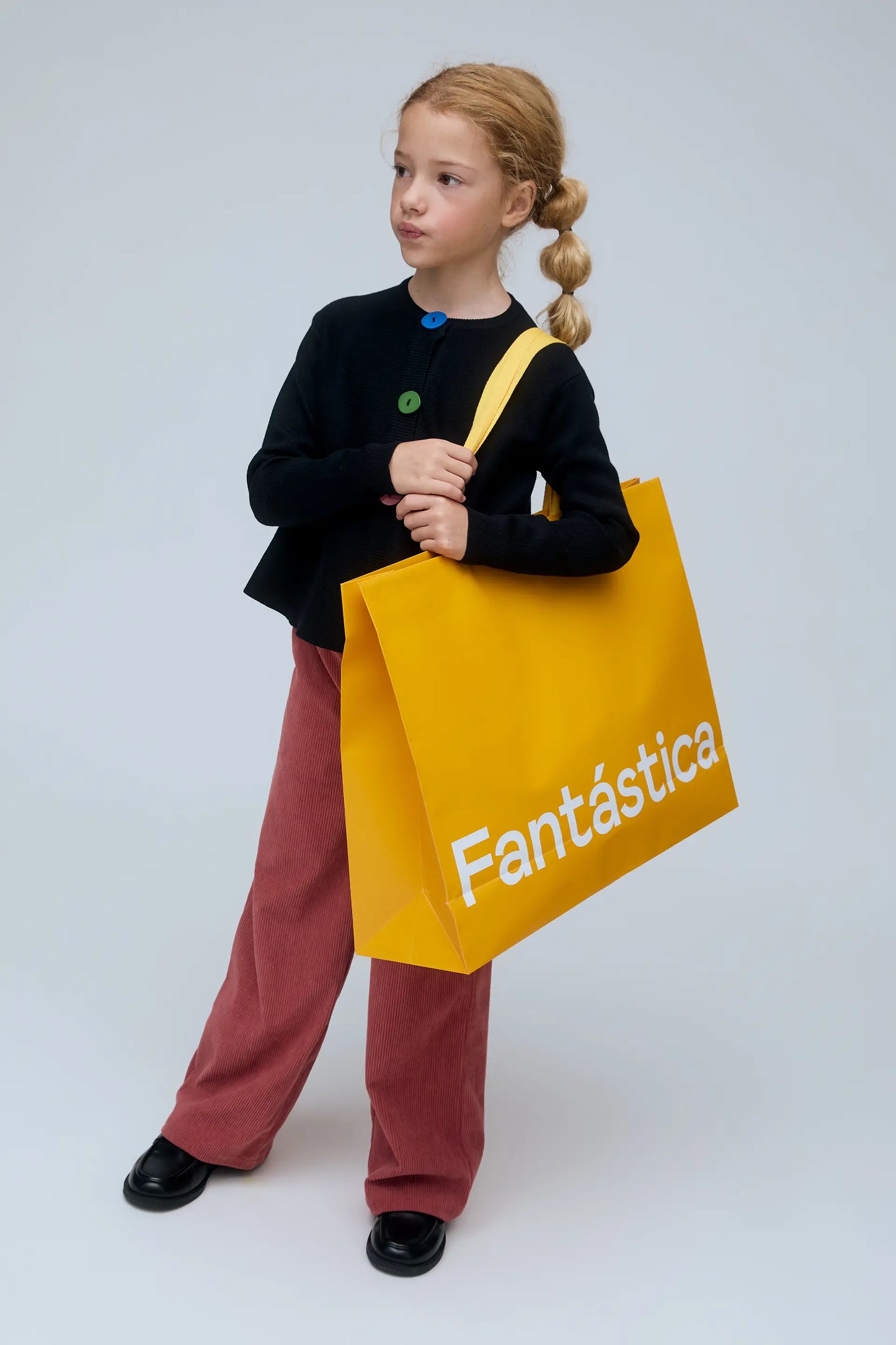 Girl's pink corduroy trousers