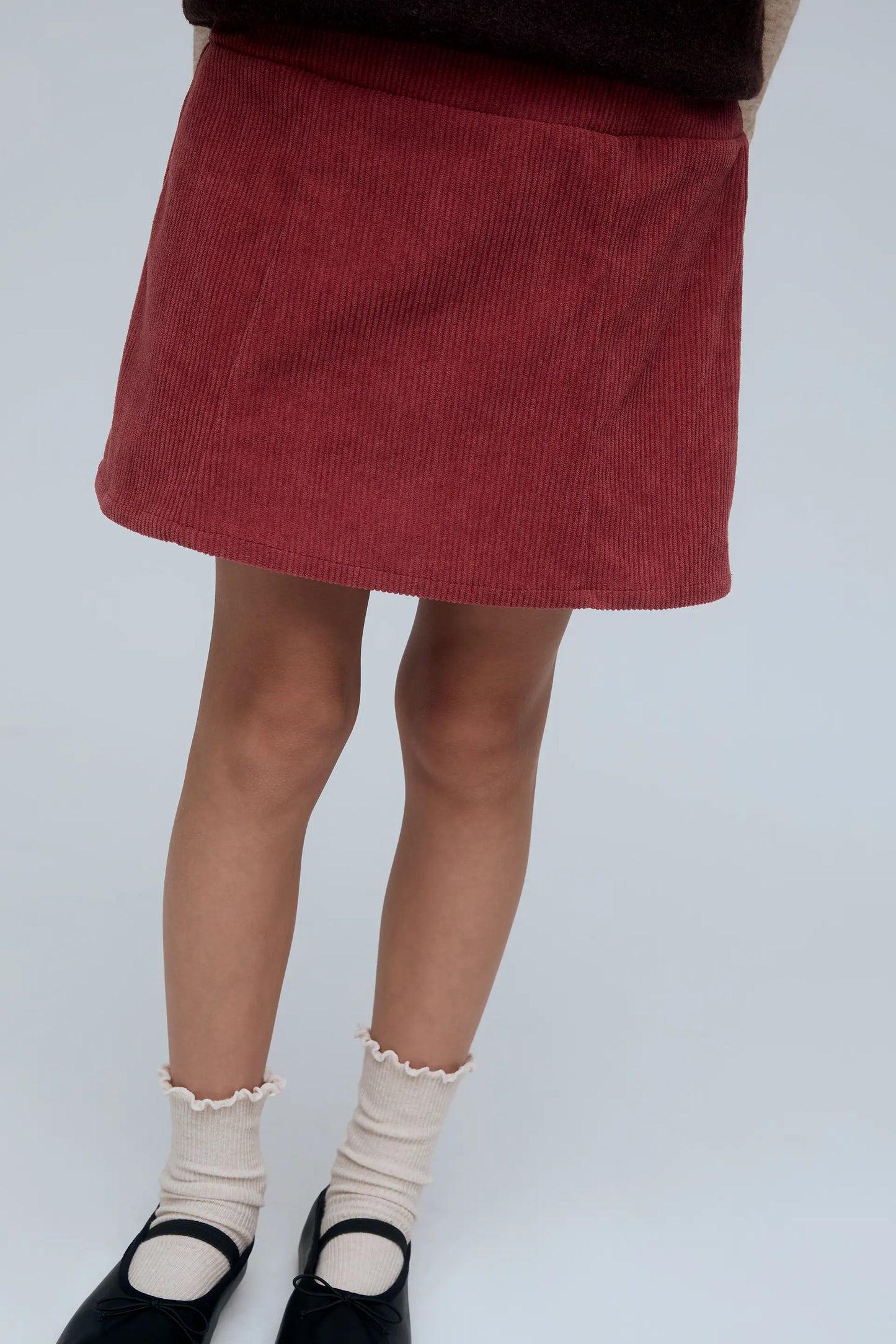 Girl's pink corduroy mini skirt