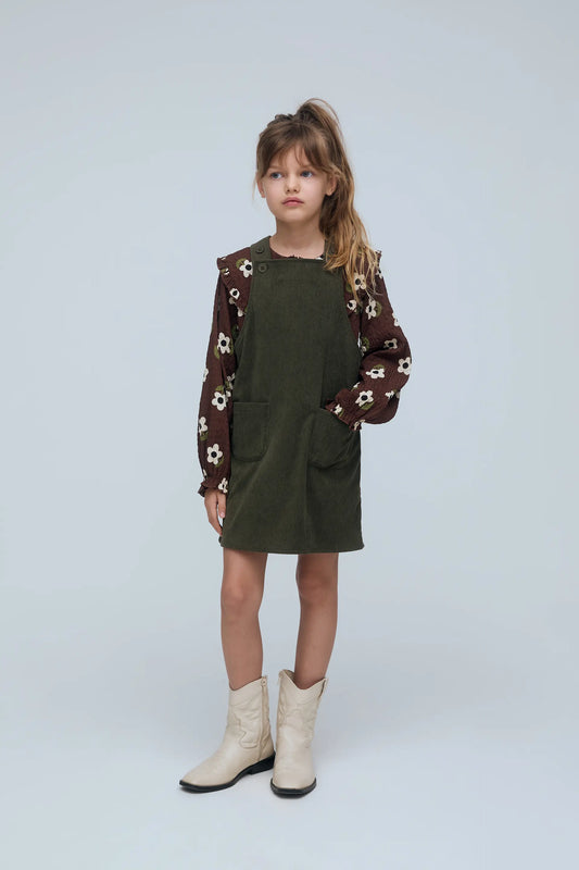 Peto de niña pana verde