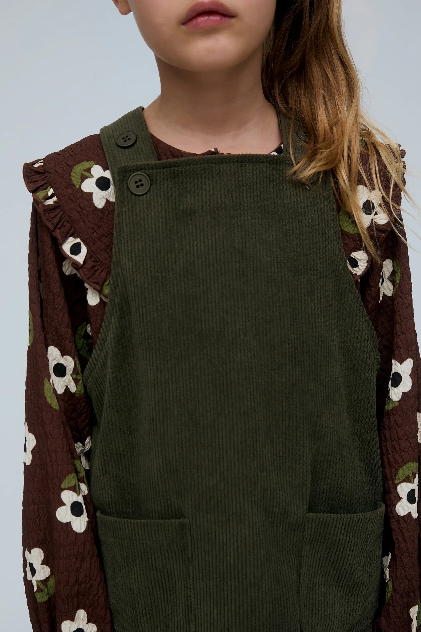 Peto de niña pana verde