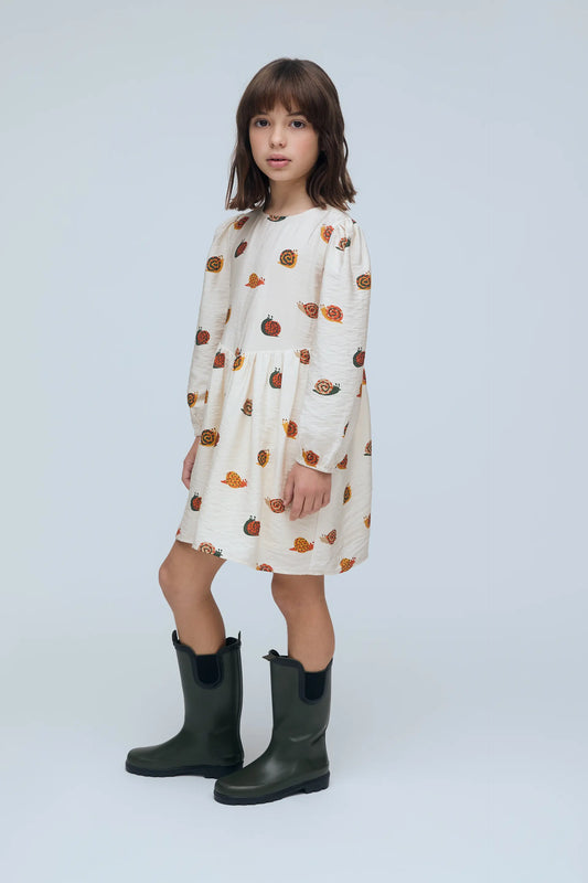 Girl's dress with snail print