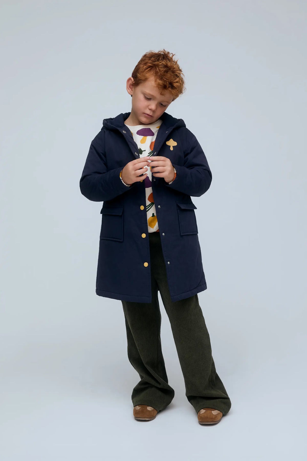 Unisex 100% cotton navy blue coat