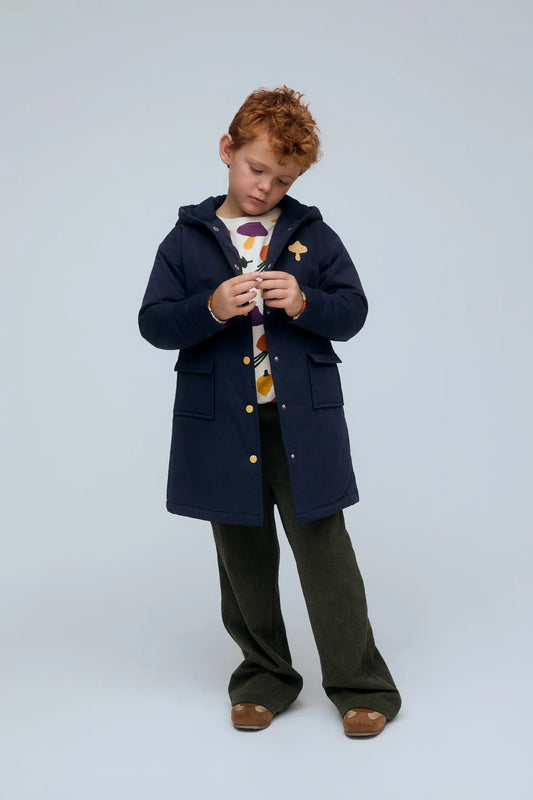 Abrigo unisex 100% algodón azul marino