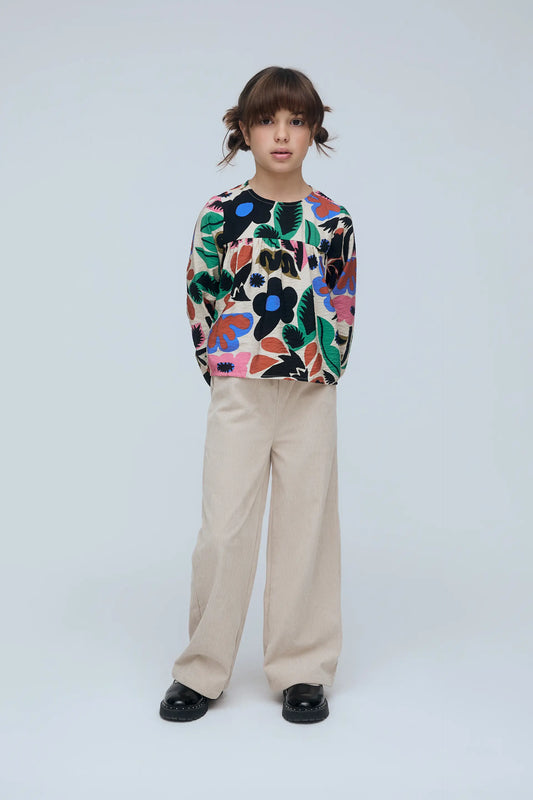 Girl's top with Neo Garden print