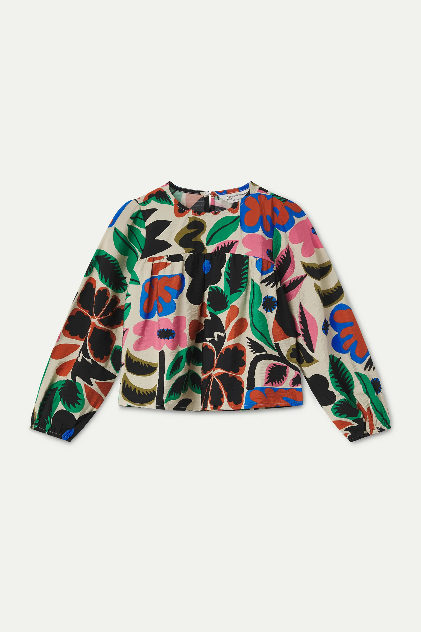Girl's top with Neo Garden print
