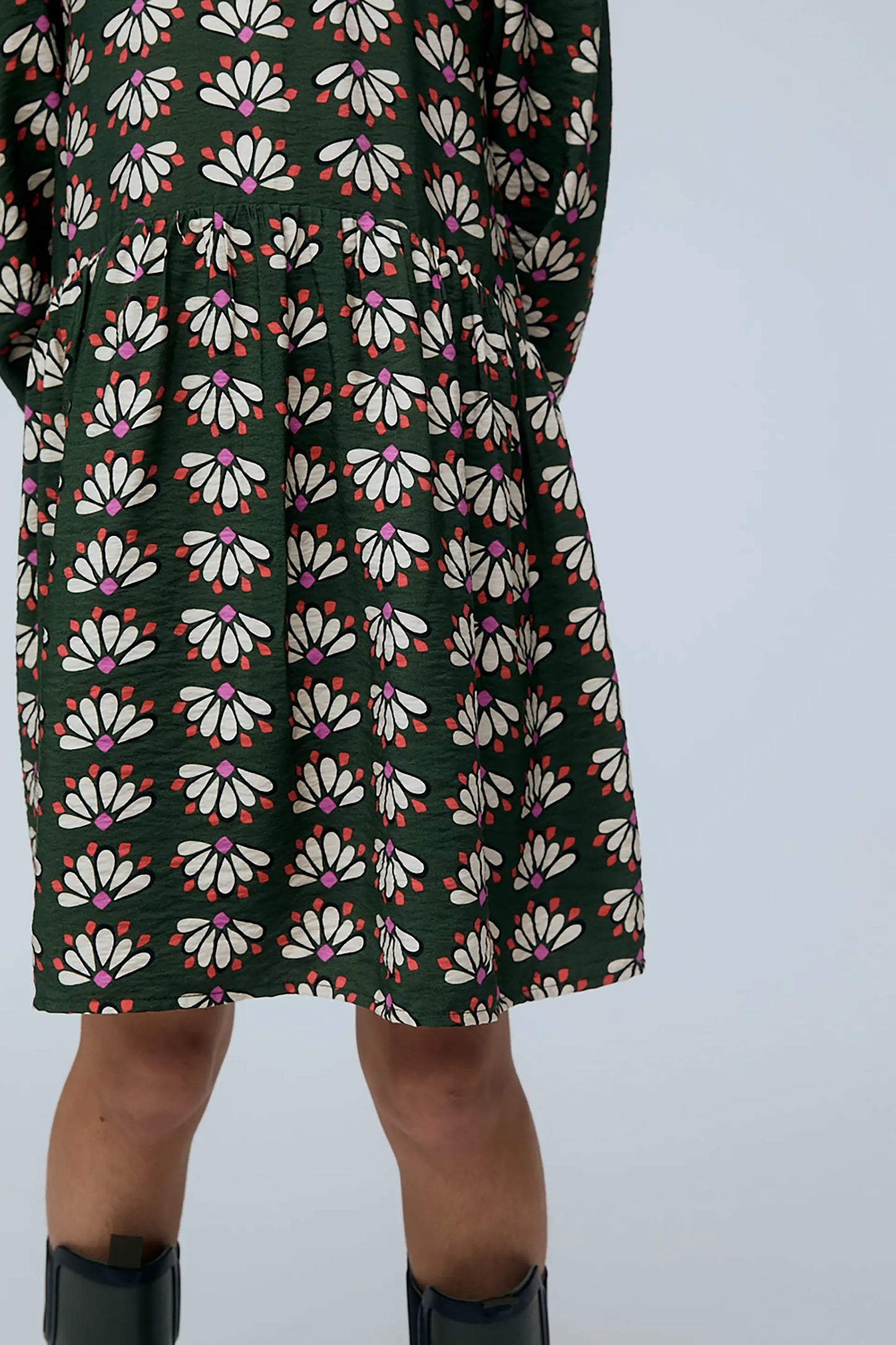 Vestido corto de niña con estampado Geometry