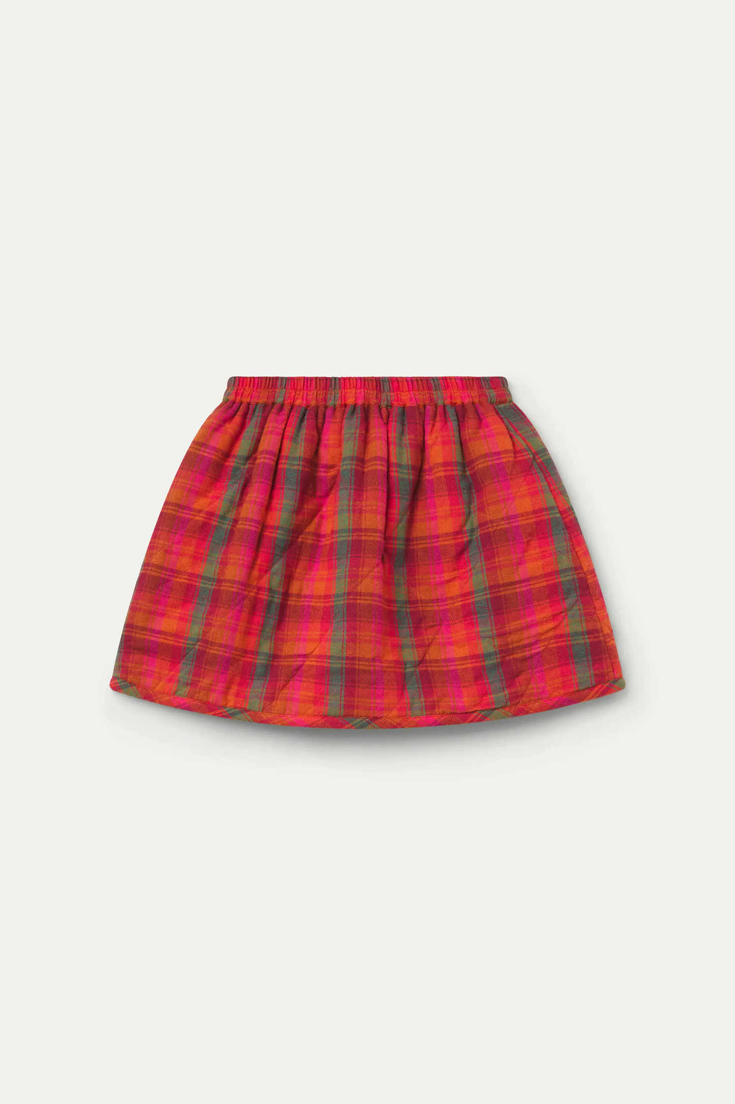 Girl's 100% cotton pink checked skirt