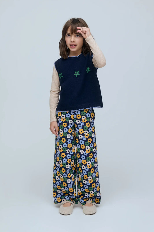 Pantalón vaquero de niña con estampado Euphonia