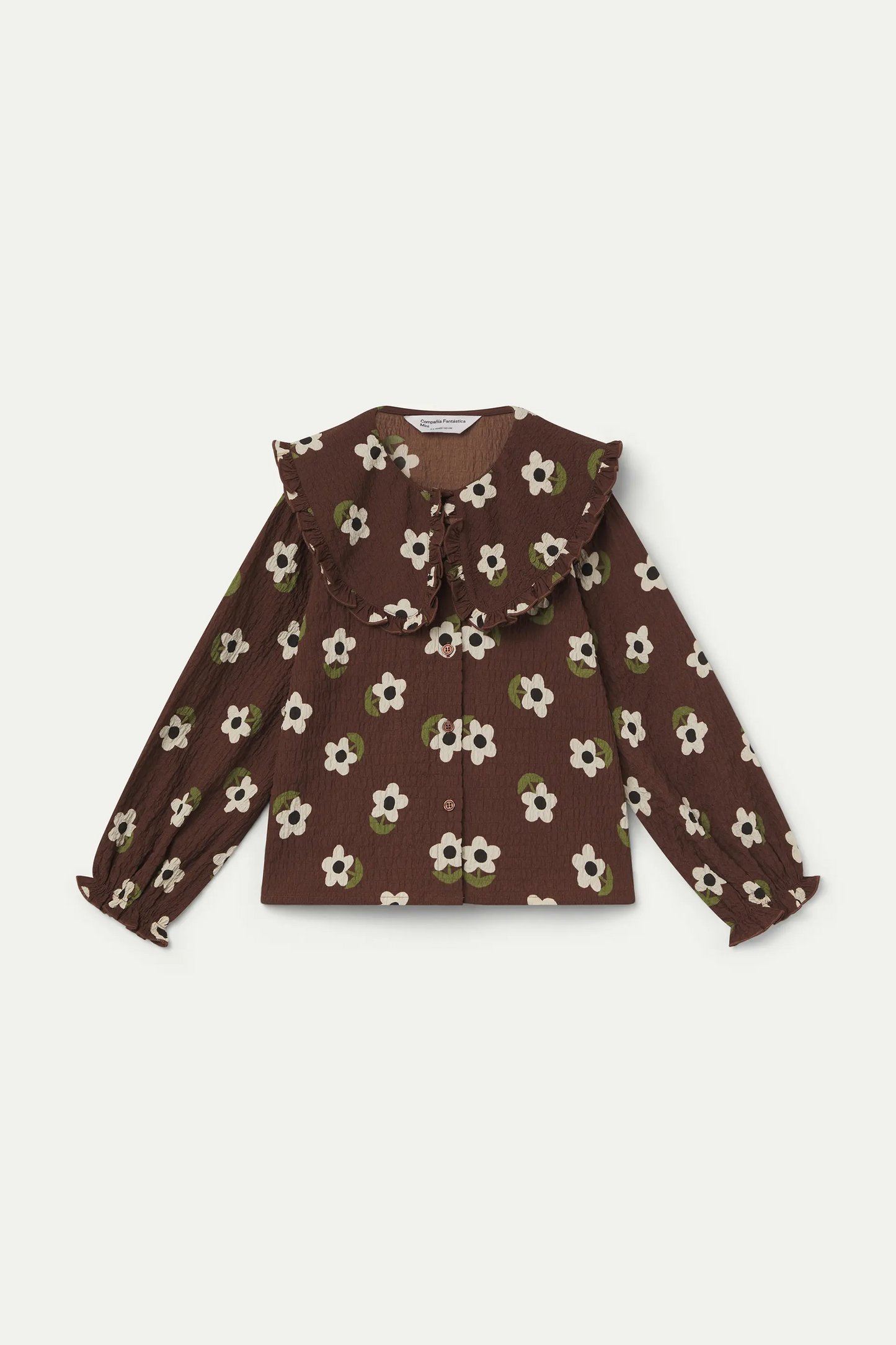 Girl's Santini print Peter Pan collar shirt