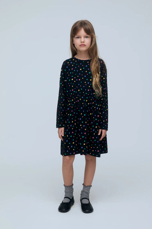 Girl's 100% cotton short dress with Candy print