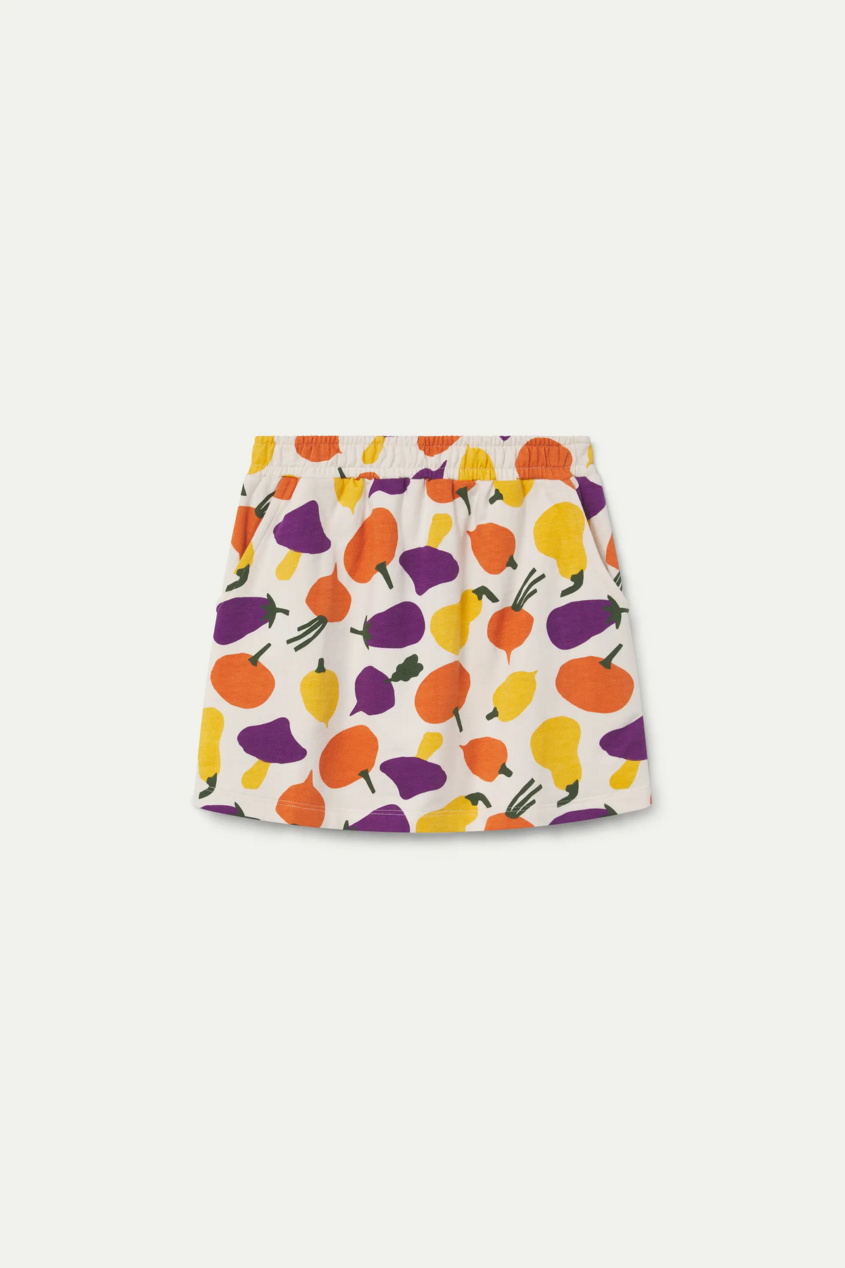 Falda corta de niña 100% algodón con estampado de Vegetales